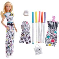 Barbie Crayola Color-In Fashion Doll &amp; Fashions ระบายสีชุดแฟชั่นของตุ๊กตาบาร์บี้ ล้างหรือซักออกง่าย ของแท้