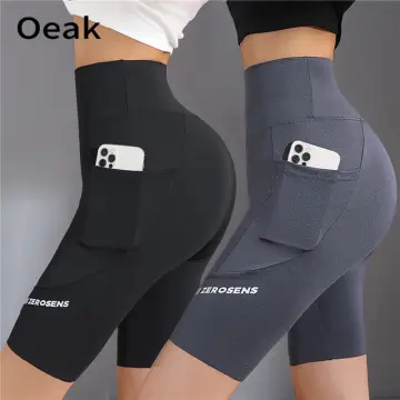 Buy Promover High Waist Biker Yoga Shorts for Women with Pockets
