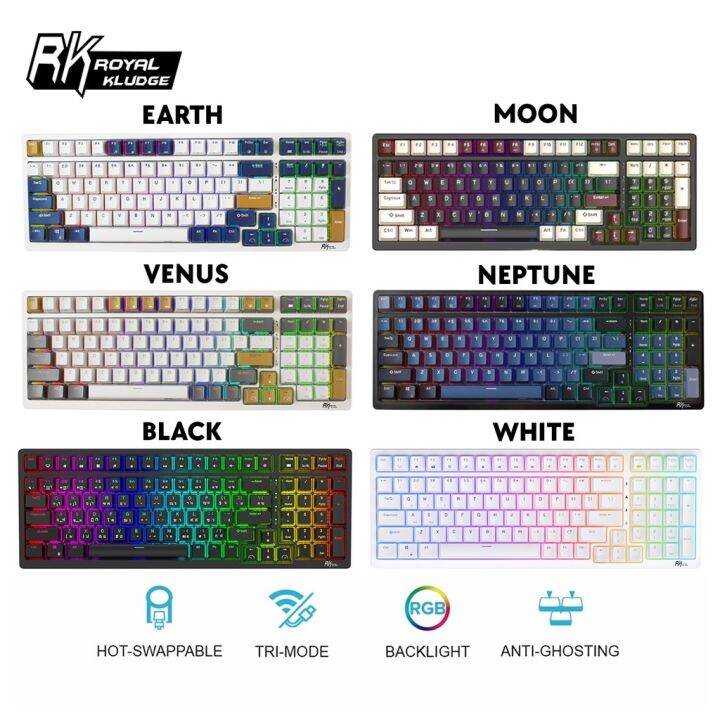 RK Royal Kludge RK98 96 Limited Edition Wireless Keyboard Tri-Mode ...