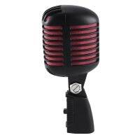 1 Piece Professional Classic Retro Dynamic Vocal Microphone Black &amp; Red Metal Swing Mic For Live Performance Karaoke