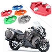 ○♧แผ่นรองแผ่นรองขาตั้งด้านข้างของ CNC สำหรับ Kawasaki ZX14R /ZZR1400 2007-2014 GTR1400 CONCOURS 14 2008-2014