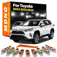 ชุดไฟแอลอีดีตกแต่งภายใน10ชิ้นสำหรับ2013 2014 2015 2016 2017-2019โตโยต้า RAV4 Canbus หลอดไฟรถยนต์ไม่มีข้อผิดพลาดโคมไฟเครื่องอ่านแผนที่ในรถ