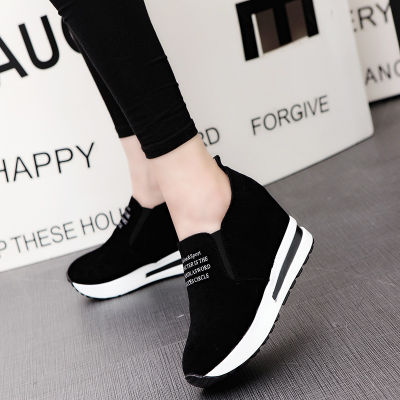 Spring Korean Style Platform Wedge Platform Womens Pumps Loafers Trendy Mid Heel Casual Shoes