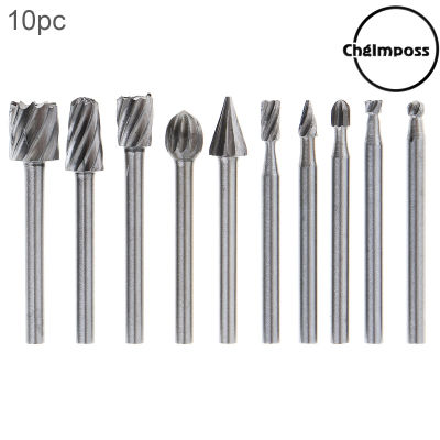 ChgImposs 10Pcs DIY รากแกะสลัก3Mm Shank HSS ช่างไม้ Handmade หัวบดไฟฟ้าแกะสลักเครื่องตัดมิลลิ่งหัวเจาะแบบหมุนชุดบิต