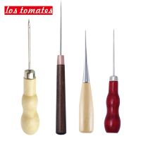 4Pcs/set 4 Styles Boxwood Redwood Gourd Canvas Leather Sewing Shoes Wood Handle Tool Awl Hand Stitching Taper Needle Tool Craft