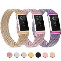 สายนาฬิกาโลหะแม่เหล็กสำหรับ Fitbit Charge 2สายสายข้อมือสำหรับเปลี่ยนข้อมือสำหรับ Fitbit Charge 2สายสายรัดข้อมืออัจฉริยะ KirkCr