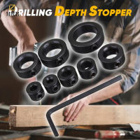 Drill Depth Stop Collars Spacing Ring Locator Woodworking Tools with Wrench