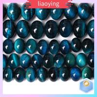 LIAOYING 48Pcs 8mm งานฝีมืองานประดิษฐ์ พลังรักษารักษา การทำเครื่องประดับ หินพลังงานหิน ลูกปัดหินสเปเซอร์ ลูกปัดอัญมณีธรรมชาติ พลอยสีฟ้าไทเกอร์อาย ลูกปัดหลวมๆ