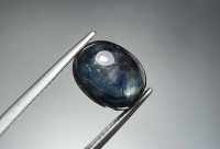 ไพลิน (Blue Sapphire) ออสเตรเลีย เผาเก่า น้ำหนัก 6.14 ct. ขนาด 9.1*4.8*11.5 mm. พลอยแท้ 100% เนื้อดี ราคาถูก