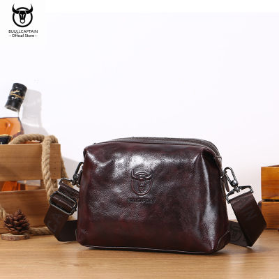 TOP☆BULLCAPTAIN High-Quality Leather Messenger Bag Casual Sports 9.7-inch Large-Capacity Multi-Card Slot Business Shoulder Bag