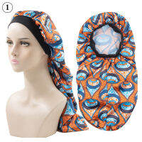 Hat Satin Turban Print Head Wrap Bonnet Chemo African Large Extra Elastic Band