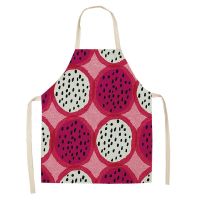 Fruits Pattern Cleaning Aprons 53*65cm Home Cooking Kitchen Apron Wear Cotton Linen Adult Bibs Home Decor