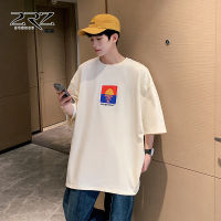 2Rz Mens High Quality Mens T-Shirt Summer Hong Kong Style Loose-Fitting Pure Cotton Short Sleeves T-Shirt Mens And Womens Same Five-Point Short Sleeve