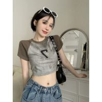 Crop TOP เสื้อยืดแขนสั้นผู้หญิง Cropped Small TOP