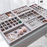 Stackable Flannel Jewelry Bracelet Storage Box Drawer Rings Display Box Rings Necklace Jewelry Organizer Case Gift Watch Holder