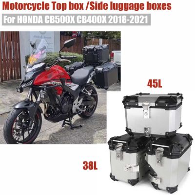 อุปกรณ์เสริมด้านบนสำหรับมอเตอร์ไซค์ฮอนด้า CB500X CB400X 2018-2021กล่องกระเป๋าเดินทางด้านบนของหมวกกันน็อคด้านหลังลำต้นเก็บของกระเป๋า