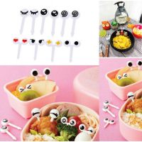 10pcs/set Mini Fruit Fork Food Grade Plastic Cute Cartoon Kids Cake Fruit Toothpick Bento Lunch Bento Accessories Party Decor