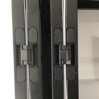 △☒ JIAOJIAOZ Smooth three way adjustable Hidden Hinges for timber door hardwar Zinc alloy cross hinge folding door black hinge