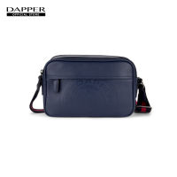 DAPPER DP Logo Stamp Saffiano Crossbody Bag – Navy