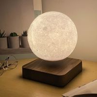 Creative 3D Magnetic Levitation Moon Lamp 360° Rotation Floating Bedside Table Lamp Led Night Light for Girls Kids Birthday Gift