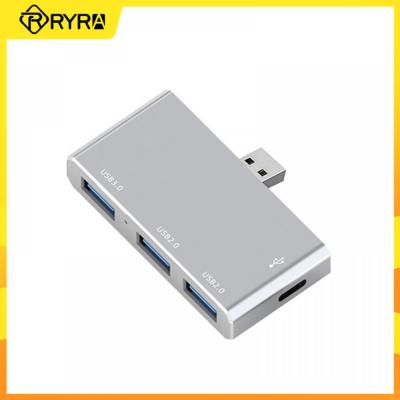 Hyra USB 3.0ชนิด C ฮับ4 In 1หลายพอร์ตตัวแยกแท่นวางมือถือมินิสังกะสีอัลลอยด์ USB 3.0อะแดปเตอร์ฮับความเร็วสูงสำหรับพีซีแล็ปท็อป