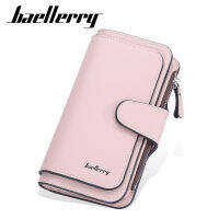 Baellerry Neutral Unisex Long Wallet Zipper Hasp Multi-Card Tri-Fold Coin Purse Mobile Phone Bag