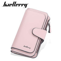 Baellerry Women S Tri-Fold Long Wallet เวอร์ชั่นเกาหลี Multi-Card Zipper Wallet Fashion Buckle Female Clutch Purses For Women