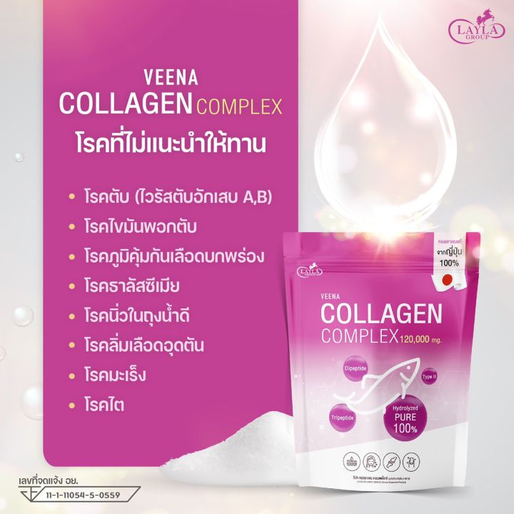 สินค้ามาใหม่-veena-collagen-complex-วีน่า-คอลลาเจน-คอมเพล็กซ์-เป็นคอลลาเจนไดเปปไทด์และไตรเปปไทด์คอลลาเจนนำเข้าจากญี่ปุ่นชงง่ายละลายไว-ไม่คาว