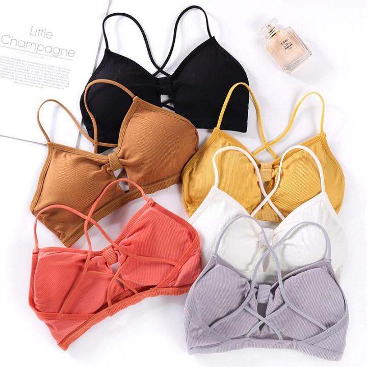 braforyou-n168-บราแฟชั่นแบบสวม-ผ้าร่อง-สายไขว้หลัง-สุดฮิต-สุดsexy-สัสันสดใส