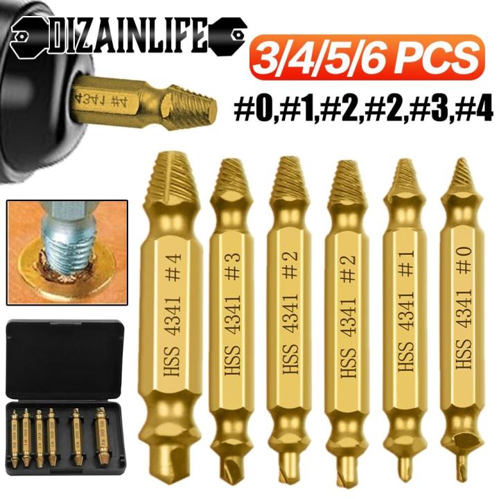 DIZAINLIFE Damaged Screw Remover Set Drill Bit Double Side Drill Bit