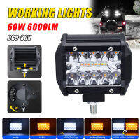 4 "LED Pod Light Bar 120W 12000LM LED Work Light สีขาวและสีเหลืองอำพัน5โหมด IP68กันน้ำสำหรับ Offroad SUV รถบรรทุก4X4 Trailer ATV