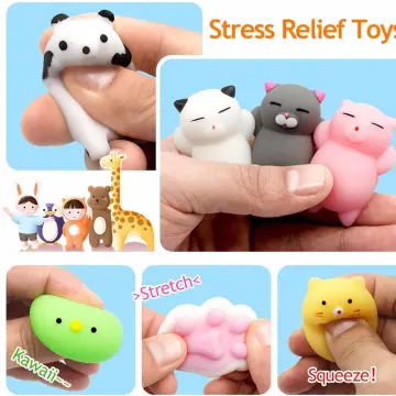 5/10 PCS Kawaii Squishies Mini Mochi Squishy Toys Cute Soft Animal Squeeze  Stress Relief Toy Easter Gifts for Kids Party Favors