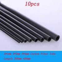 10pcs 1mm 2mm 4mm Carbon Fiber Hollow Tube Length 200mm/400mm Strengthening Rod Round Pipe for RC DIY Quadcopter Multicoptor Wires Leads Adapters