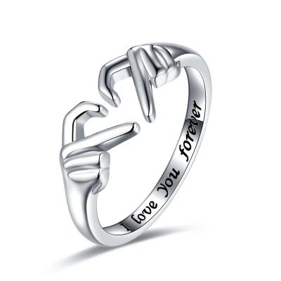 Hands Couple for I You Carved Lettering Jewelry