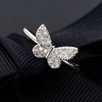 New Design Luxury Shiny Butterfly Wedding Ring For Women Romantic Copper Inlaid Zircon Rings Party Fashion Jewelry Accessories