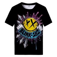 2023 NewBlink-182คอนเสิร์ตเสื้อยืดกะพริบตาพิมพ์เสื้อยืดลำลองหลวมบุคลิกภาพเสื้อใหม่ผู้ชายผู้หญิงสวมใส่แฟชั่น Streetwear เสื้อ