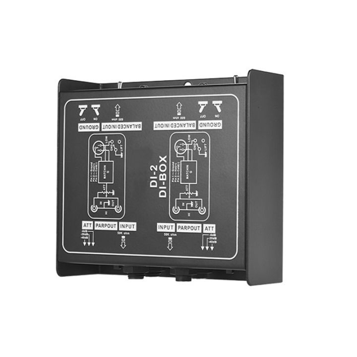 1-pc-di-2-audio-isolator-passive-audio-di-box-black-metal-audio-noise-canceller-guitar-isolator-resistor-anti-noise-audio-converter