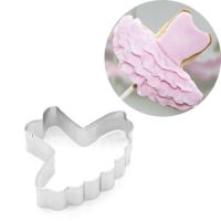 ELEGANT Free Ship Cute Ballet Skirt Cookie Cutter Mold Stainless Steel Pastry Biscuit Fondant Cake Baking Mold Cake Decorating Tool 1pc