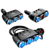 12V-24V Car Socket Splitter Plug LED USB Charger Plug Adapter Port 3 Way Auto for Mobile Phone DVR Accessories