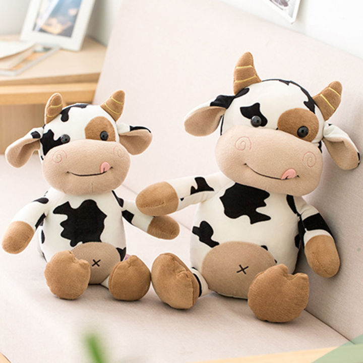 microgoodวัวของเล่นวัวน่ารักplushตุ๊กตาสัตว์วัวตุ๊กตานุ่มของขวัญวันเกิดเด็ก