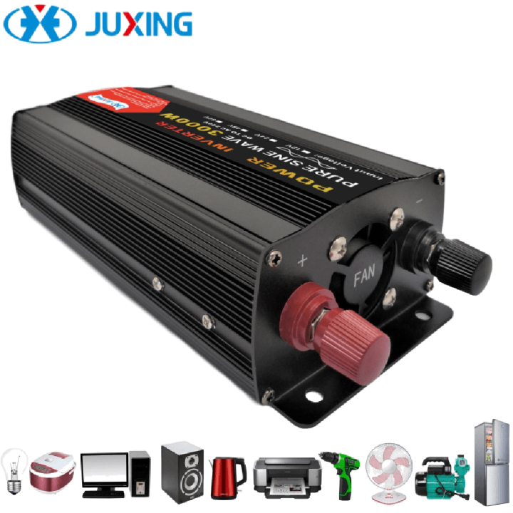 JUXING 3000W Car Power Inverter DC 12V to AC 220V Pure Sine Wave with ...