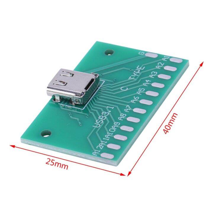 diy-24pin-usb-c-usb-3-1-type-c-female-socket-connector-smt-type-with-pc-board