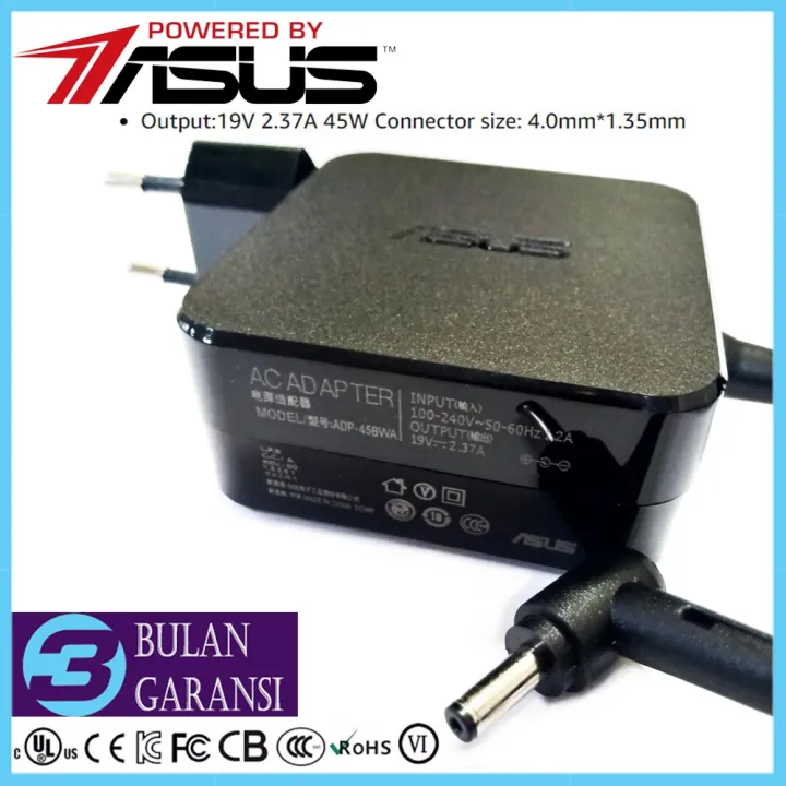 Adaptor Charger Casan Laptop Asus 19v 237a 45w 4017mm Original X441 X441n X441u X441uv 2884