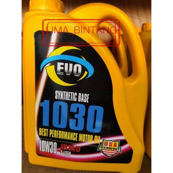 EVO ENGINE OIL 10W30 SEMI SYNTHETIC USA TECHNOLOGY BEST PERFORMANCE