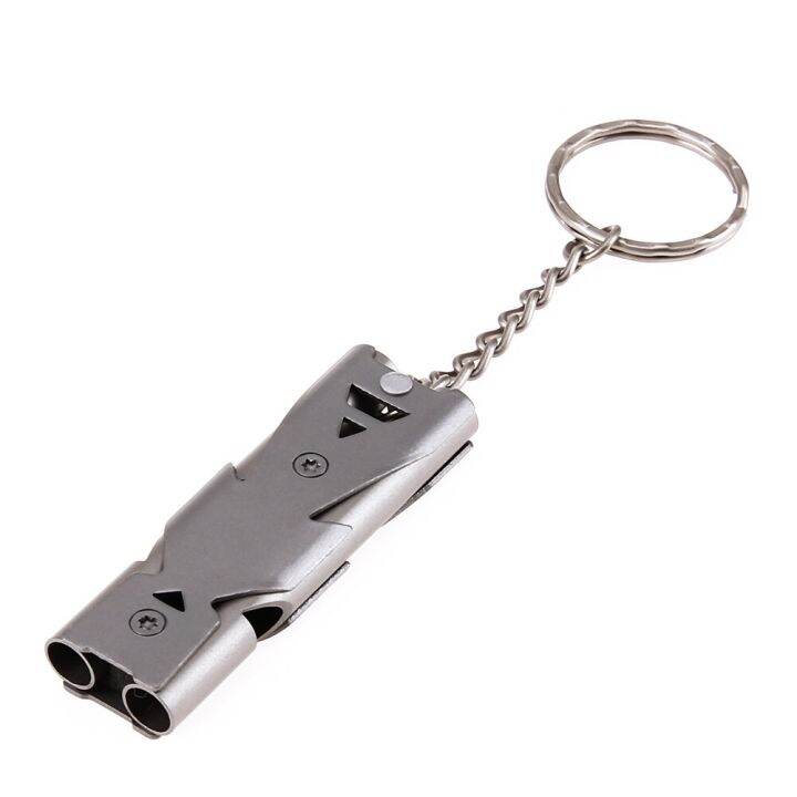 1-pcs-double-pipe-whistle-pendant-keychain-high-decibel-outdoor-survival-emergency-whistle-camping-tool-multifunction-whistle-survival-kits