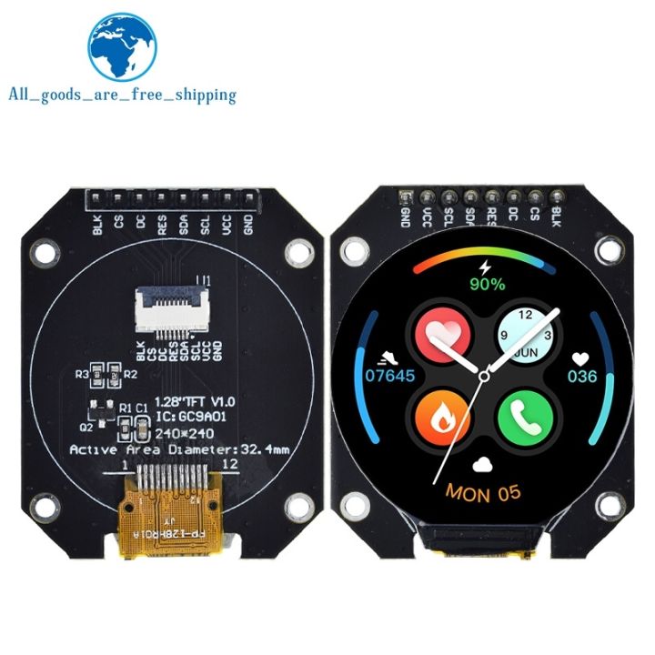 yf-tft-display-1-28-inch-lcd-module-round-rgb-240x240-gc9a01-driver-4-wire-spi-interface-240x240-pcb-for-arduino