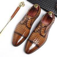 ฟอร์ดรองเท้าผู้ชาย Brogues รองเท้าลูกไม้ขึ้น Bullock ธุรกิจรองเท้าชุดแต่งงานชายรองเท้าอย่างเป็นทางการ H54