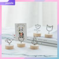 YESMILE 1 PC ตกแต่งงานปาร์ตี้ ของตกแต่งบ้าน สมุดบันทึก ข้อความสนับสนุนซ้าย คลิปภาพ ที่ใส่ไม้กลม กรอบรูป