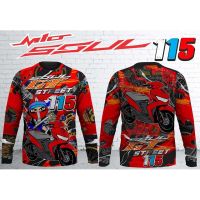 (In stock) 2023 Fashion mens sports clothing Sublimation Long Sleeve t-shirt , Full Print, Thailook Design, Thailand Design,041,Mio soul,Red Motorcycle Jersey Long Sleeve t-shirt  Size S-3XL