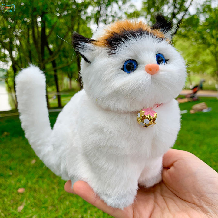 บิงโกของเล่นแมวพูดได้ตุ๊กตาผ้าน่ารักตุ๊กตาของเล่นแมวจำลองสำหรับของขวัญวันหยุดเด็กผู้หญิง